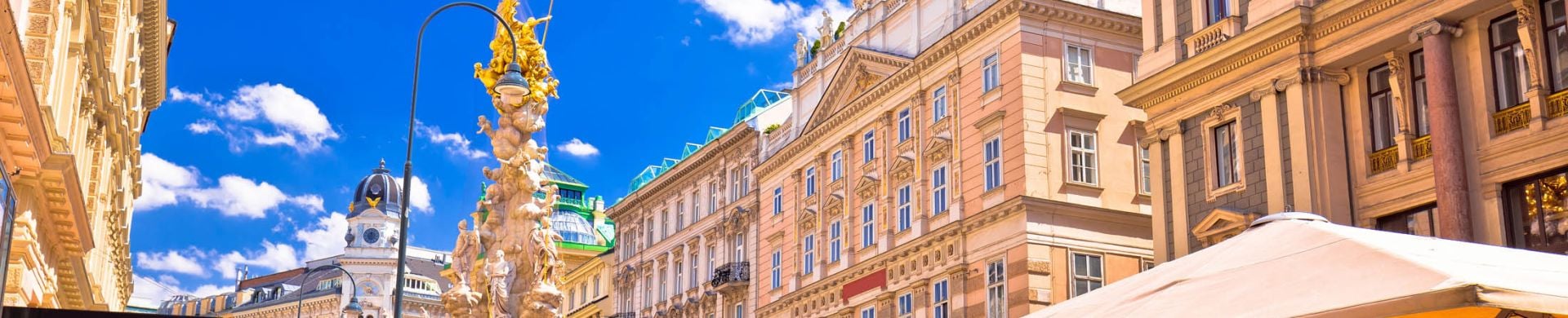 Historic architecture square in Vienna view, capital of Austria