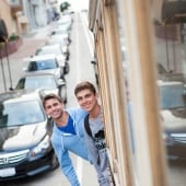 Teens enjoying a trolly ride through the streets of San Francisco