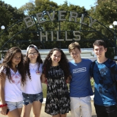 Teen tour exploring the sites of Beverly Hills, California