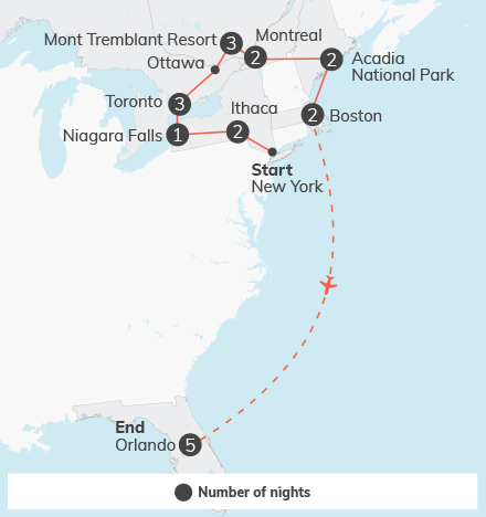 Eastcoast Encounter - 21 days map