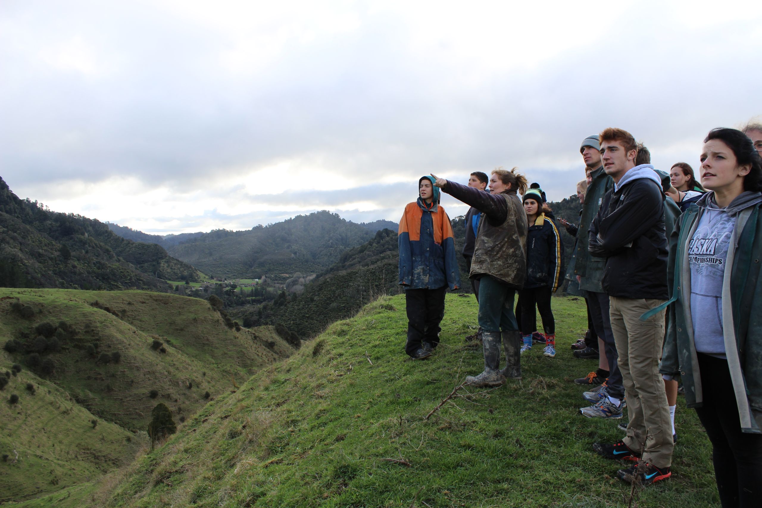 Teen Tour on top of a hill in beautiful Whanganui National Park