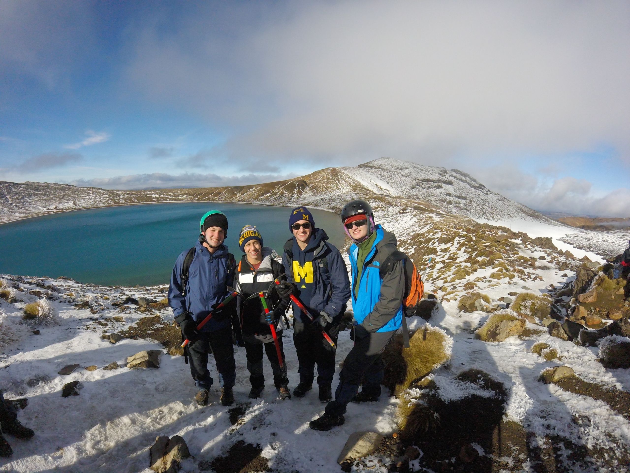 Teen on a mountain top in Mt. Tongariro National Park