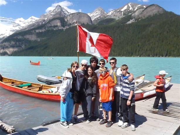 Canoeing on Lake Louise - American Voyageur
