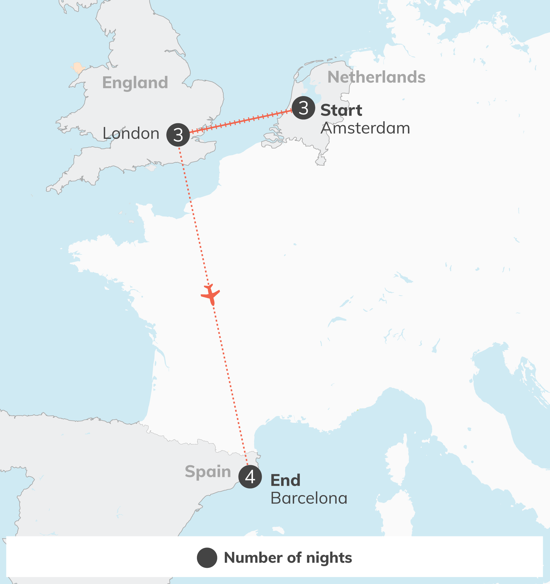 Amsterdam, London & Barcelona - 12 Days